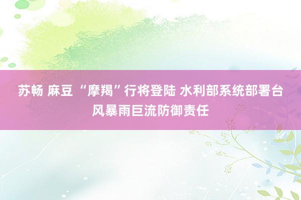 苏畅 麻豆 “摩羯”行将登陆 水利部系统部署台风暴雨巨流防御责任