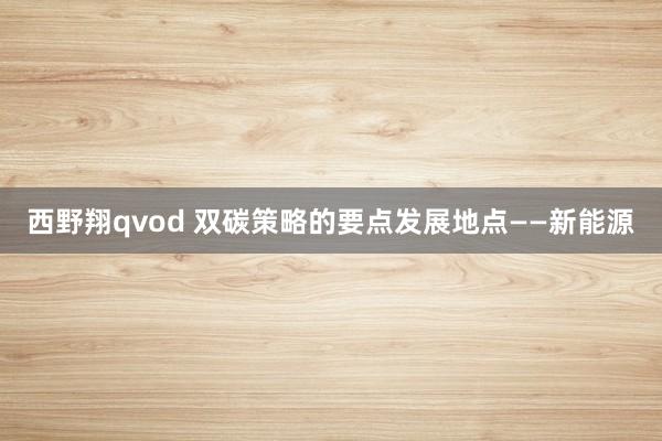 西野翔qvod 双碳策略的要点发展地点——新能源