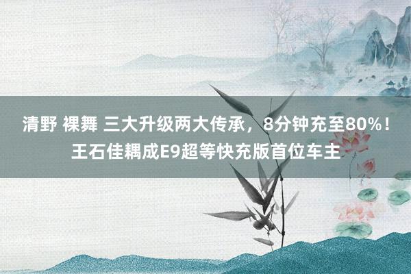 清野 裸舞 三大升级两大传承，8分钟充至80%！王石佳耦成E9超等快充版首位车主
