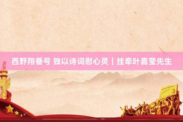 西野翔番号 独以诗词慰心灵｜挂牵叶嘉莹先生