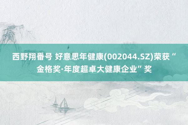 西野翔番号 好意思年健康(002044.SZ)荣获“金格奖·年度超卓大健康企业”奖