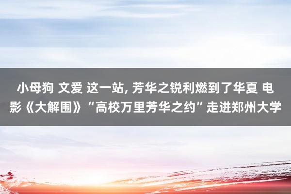 小母狗 文爱 这一站， 芳华之锐利燃到了华夏 电影《大解围》“高校万里芳华之约”走进郑州大学
