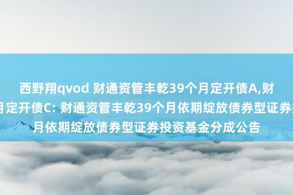 西野翔qvod 财通资管丰乾39个月定开债A，财通资管丰乾39个月定开债C: 财通资管丰乾39个月依期绽放债券型证券投资基金分成公告