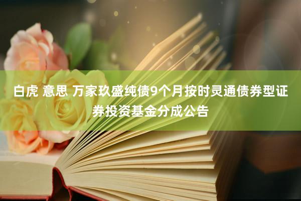 白虎 意思 万家玖盛纯债9个月按时灵通债券型证券投资基金分成公告