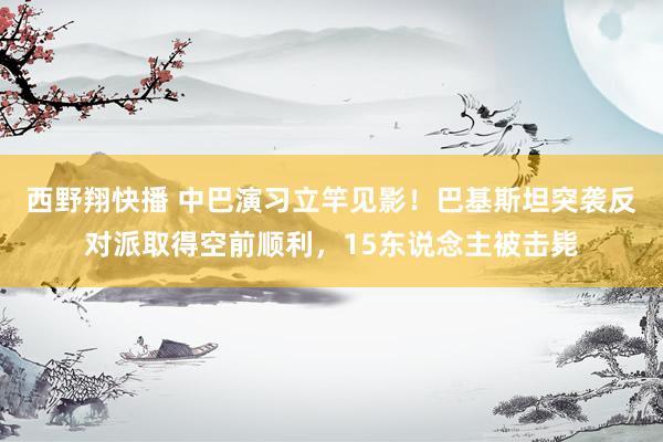西野翔快播 中巴演习立竿见影！巴基斯坦突袭反对派取得空前顺利，15东说念主被击毙