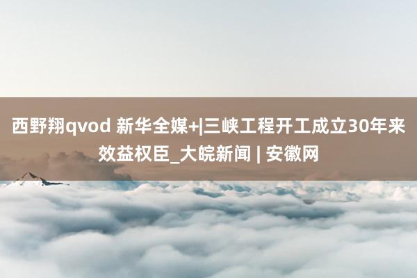 西野翔qvod 新华全媒+|三峡工程开工成立30年来效益权臣_大皖新闻 | 安徽网