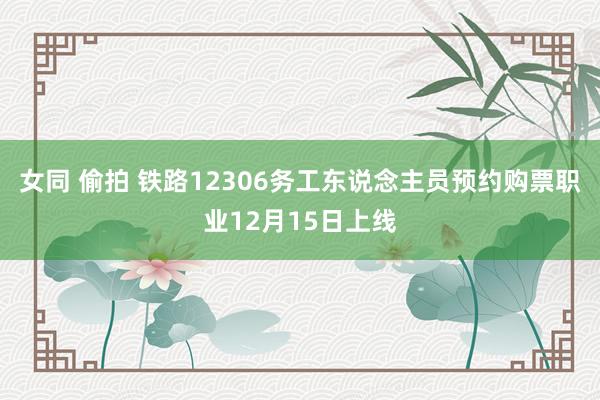 女同 偷拍 铁路12306务工东说念主员预约购票职业12月15日上线