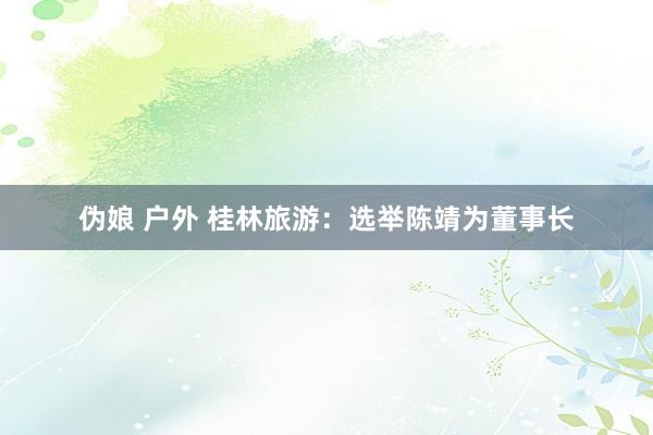 伪娘 户外 桂林旅游：选举陈靖为董事长