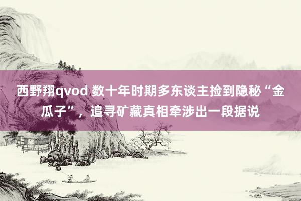 西野翔qvod 数十年时期多东谈主捡到隐秘“金瓜子”，追寻矿藏真相牵涉出一段据说