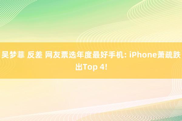 吴梦菲 反差 网友票选年度最好手机: iPhone萧疏跌出Top 4!