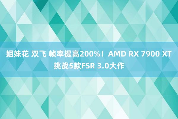 姐妹花 双飞 帧率提高200%！AMD RX 7900 XT挑战5款FSR 3.0大作