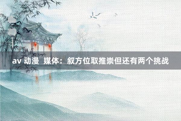 av 动漫  媒体：叙方位取推崇但还有两个挑战