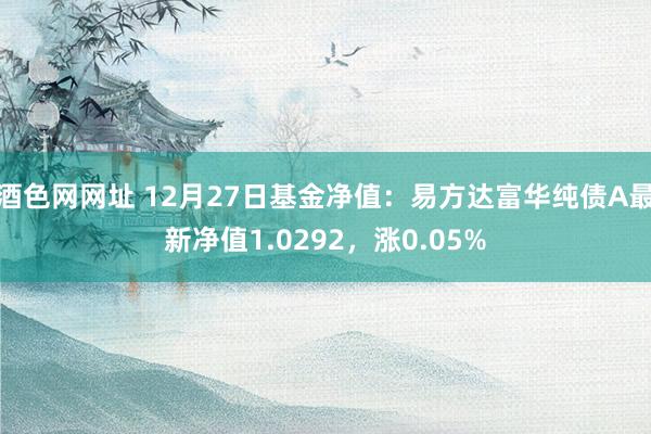 酒色网网址 12月27日基金净值：易方达富华纯债A最新净值1.0292，涨0.05%