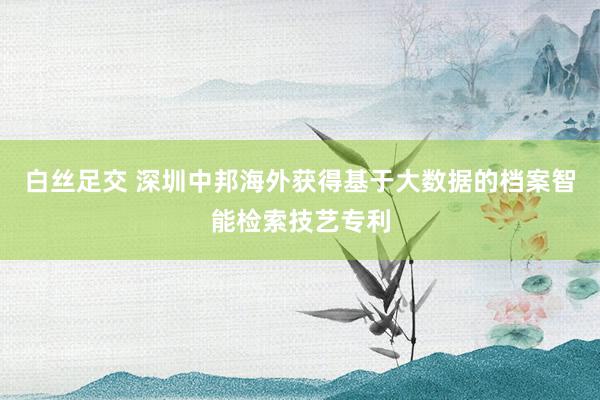 白丝足交 深圳中邦海外获得基于大数据的档案智能检索技艺专利