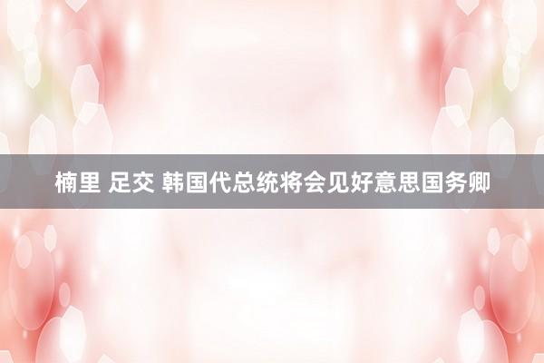 楠里 足交 韩国代总统将会见好意思国务卿