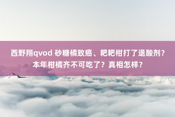 西野翔qvod 砂糖橘致癌、耙耙柑打了退酸剂？本年柑橘齐不可吃了？真相怎样？