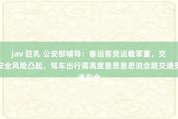 jav 巨乳 公安部辅导：春运客货运载笨重，交通安全风险凸起，驾车出行需高度意思意思说念路交通安全