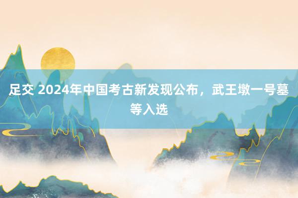 足交 2024年中国考古新发现公布，武王墩一号墓等入选
