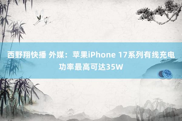 西野翔快播 外媒：苹果iPhone 17系列有线充电功率最高可达35W