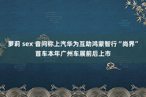 萝莉 sex 音问称上汽华为互助鸿蒙智行“尚界”首车本年广州车展前后上市