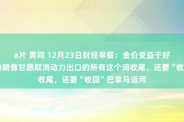 a片 男同 12月23日财经早餐：金价受益于好意思元走软，特朗普甘愿取消动力出口的所有这个词收尾，还要“收回”巴拿马运河