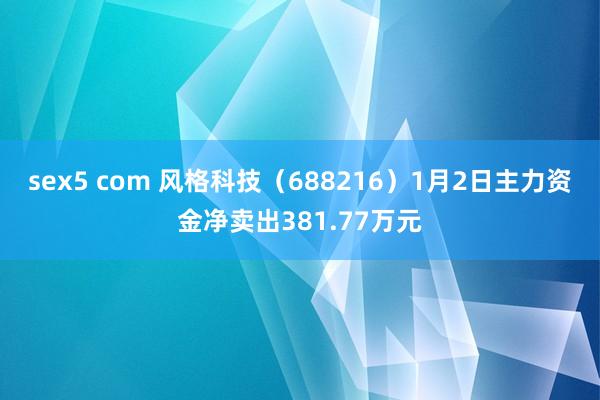 sex5 com 风格科技（688216）1月2日主力资金净卖出381.77万元