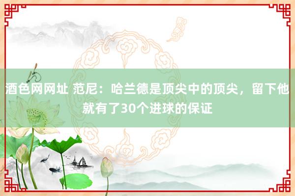 酒色网网址 范尼：哈兰德是顶尖中的顶尖，留下他就有了30个进球的保证