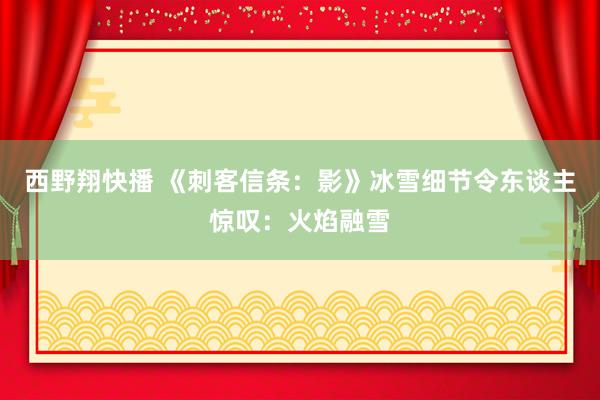 西野翔快播 《刺客信条：影》冰雪细节令东谈主惊叹：火焰融雪