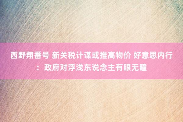 西野翔番号 新关税计谋或推高物价 好意思内行：政府对浮浅东说念主有眼无瞳