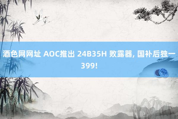 酒色网网址 AOC推出 24B35H 败露器， 国补后独一399!