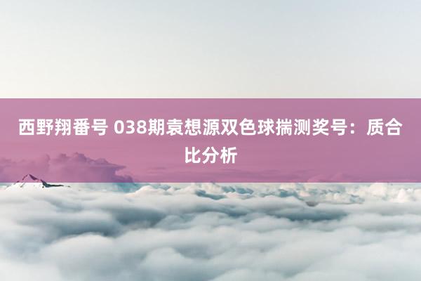 西野翔番号 038期袁想源双色球揣测奖号：质合比分析