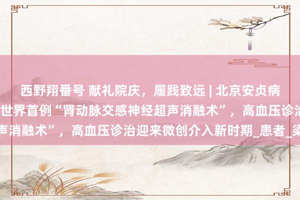 西野翔番号 献礼院庆，履践致远 | 北京安贞病院蔡军解释团队领衔完成世界首例“肾动脉交感神经超声消融术”，高血压诊治迎来微创介入新时期_患者_梁拓