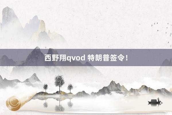 西野翔qvod 特朗普签令！