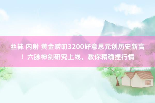 丝袜 内射 黄金唠叨3200好意思元创历史新高！六脉神剑研究上线，教你精确捏行情