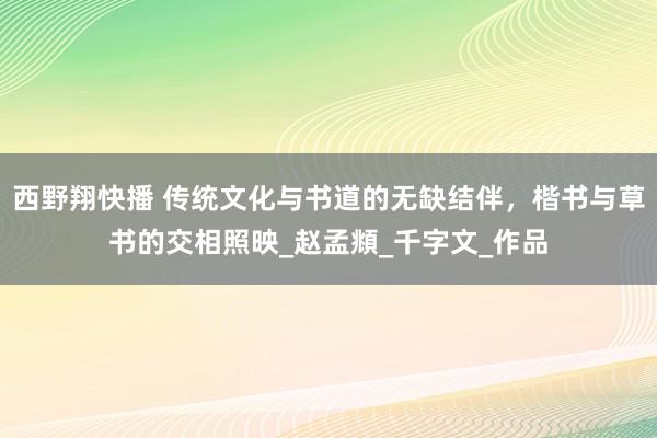 西野翔快播 传统文化与书道的无缺结伴，楷书与草书的交相照映_赵孟頫_千字文_作品