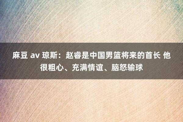 麻豆 av 琼斯：赵睿是中国男篮将来的首长 他很粗心、充满情谊、脑怒输球
