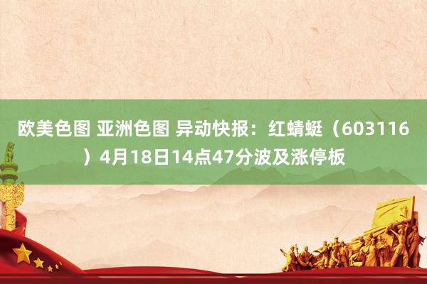 欧美色图 亚洲色图 异动快报：红蜻蜓（603116）4月18日14点47分波及涨停板