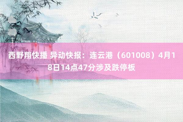 西野翔快播 异动快报：连云港（601008）4月18日14点47分涉及跌停板