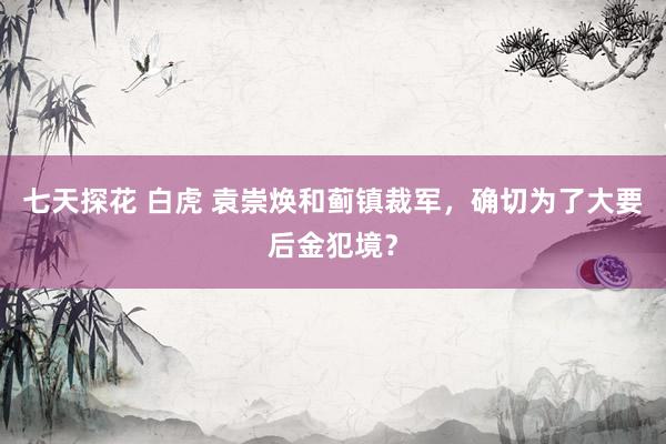 七天探花 白虎 袁崇焕和蓟镇裁军，确切为了大要后金犯境？