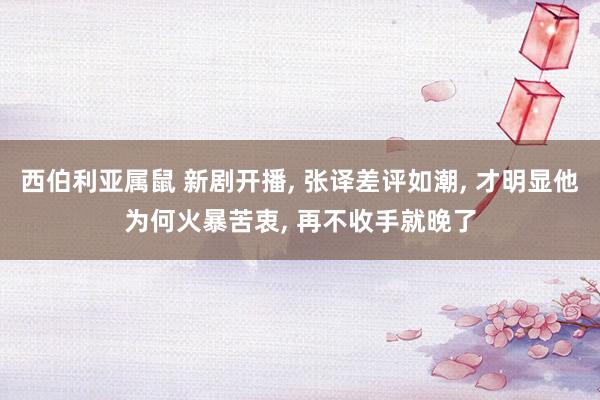 西伯利亚属鼠 新剧开播， 张译差评如潮， 才明显他为何火暴苦衷， 再不收手就晚了